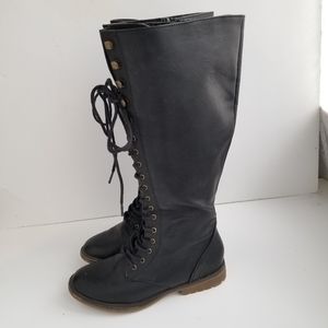 Mossino knee high combat boots